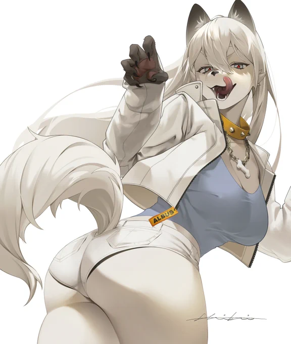 OCの白狼ちゃん描きました 
