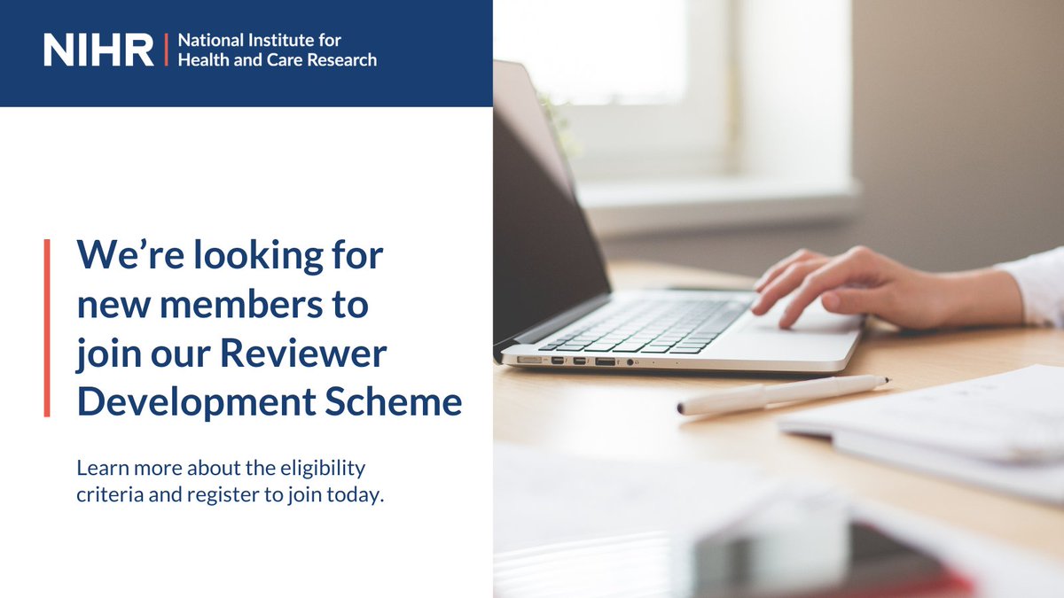 We’re looking for new members to join our Reviewer Development Scheme, a programme for early career researchers or professionals in health and social care who are new to reviewing and want to develop their skills.

Find out if you’re eligible to join and register today: