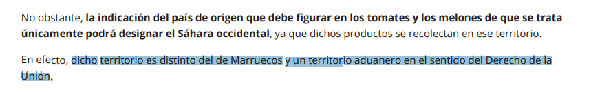 <a href="/Polisario_Es/">Frente POLISARIO España</a> y (2) res. de otro asunto planteado desde un frente diferente (Dchos. de consumidoras) llevado por la Confédération paysanne (Fr.) relativa al etiquetado como marroquíes de productos 🍅🍈 procedentes del #SaharaOccidental
Etiquetado debe establecer sin dudas el #SO como origen 👇🏾