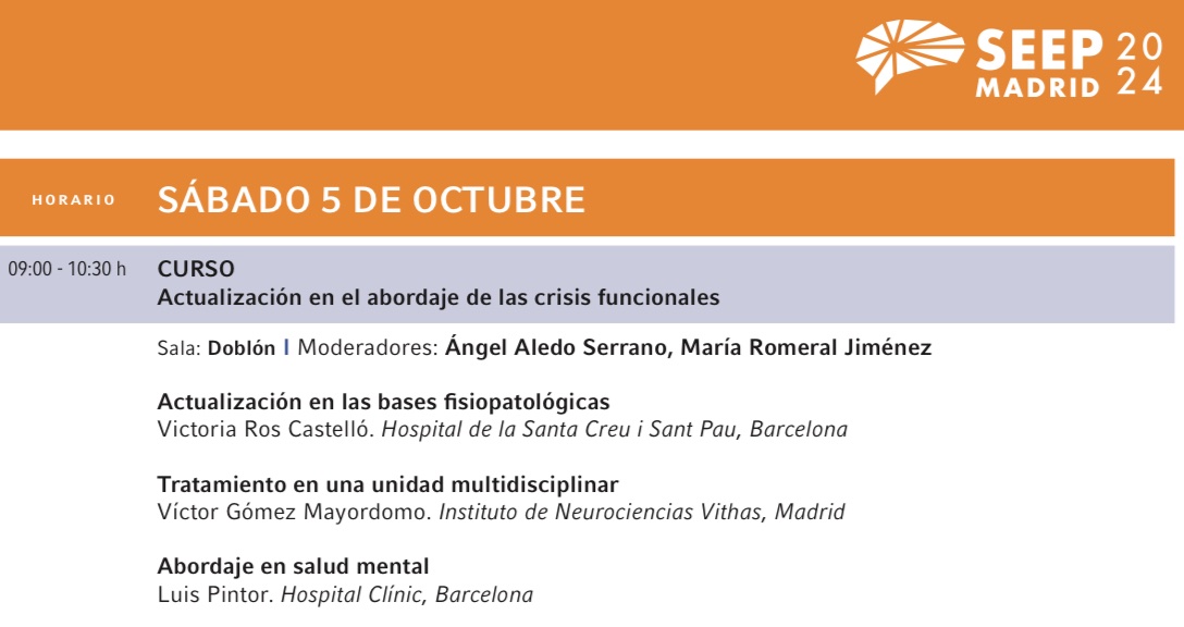Ángel Aledo-Serrano (@aledoneuro) on Twitter photo Las crisis #funcionales (anteriormente conocidas como crisis #psicogenas o #pseudocrisis) son el trastorno neurológico funcional #TNF más frecuente, y suponen hasta el 20% de los pacientes en una Unidad de #Epilepsia🗣️
💡Este sábado, en el congreso <a href="/SEEpilepsia/">SEEP Epilepsia</a>, organizamos⬇️ Las crisis #funcionales (anteriormente conocidas como crisis #psicogenas o #pseudocrisis) son el trastorno neurológico funcional #TNF más frecuente, y suponen hasta el 20% de los pacientes en una Unidad de #Epilepsia🗣️
💡Este sábado, en el congreso <a href="/SEEpilepsia/">SEEP Epilepsia</a>, organizamos⬇️