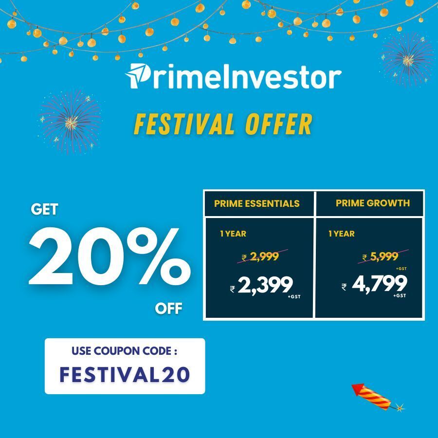 𝗣𝗿𝗶𝗺𝗲𝗜𝗻𝘃𝗲𝘀𝘁𝗼𝗿'𝘀 𝘀𝗽𝗲𝗰𝗶𝗮𝗹 𝗳𝗲𝘀𝘁𝗶𝘃𝗲 𝗼𝗳𝗳𝗲𝗿 𝗶𝘀 𝗵𝗲𝗿𝗲! 𝗬𝗼𝘂𝗿 𝗰𝗵𝗮𝗻𝗰𝗲 𝘁𝗼 𝘀𝘂𝗯𝘀𝗰𝗿𝗶𝗯𝗲 𝗮𝘁 𝗮 𝗺𝗮𝘀𝘀𝗶𝘃𝗲 𝗱𝗶𝘀𝗰𝗼𝘂𝗻𝘁 𝗼𝗳 𝟮𝟬%!

primeinvestor.in/festival-disco…

#FestivalOffer #FestivalDiscount #FestivalOfferSale