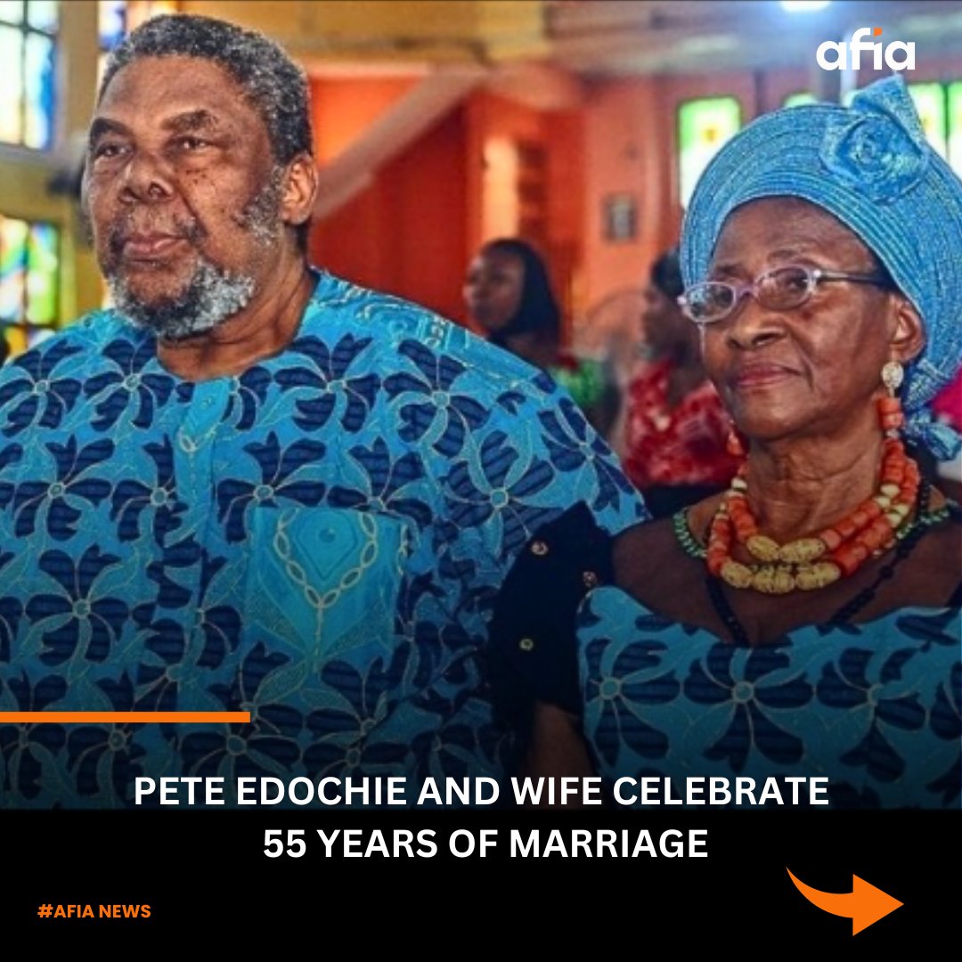 Congratulations to Pete Edochie and
his wife on their 55th wedding anniversary! 🎉🥂