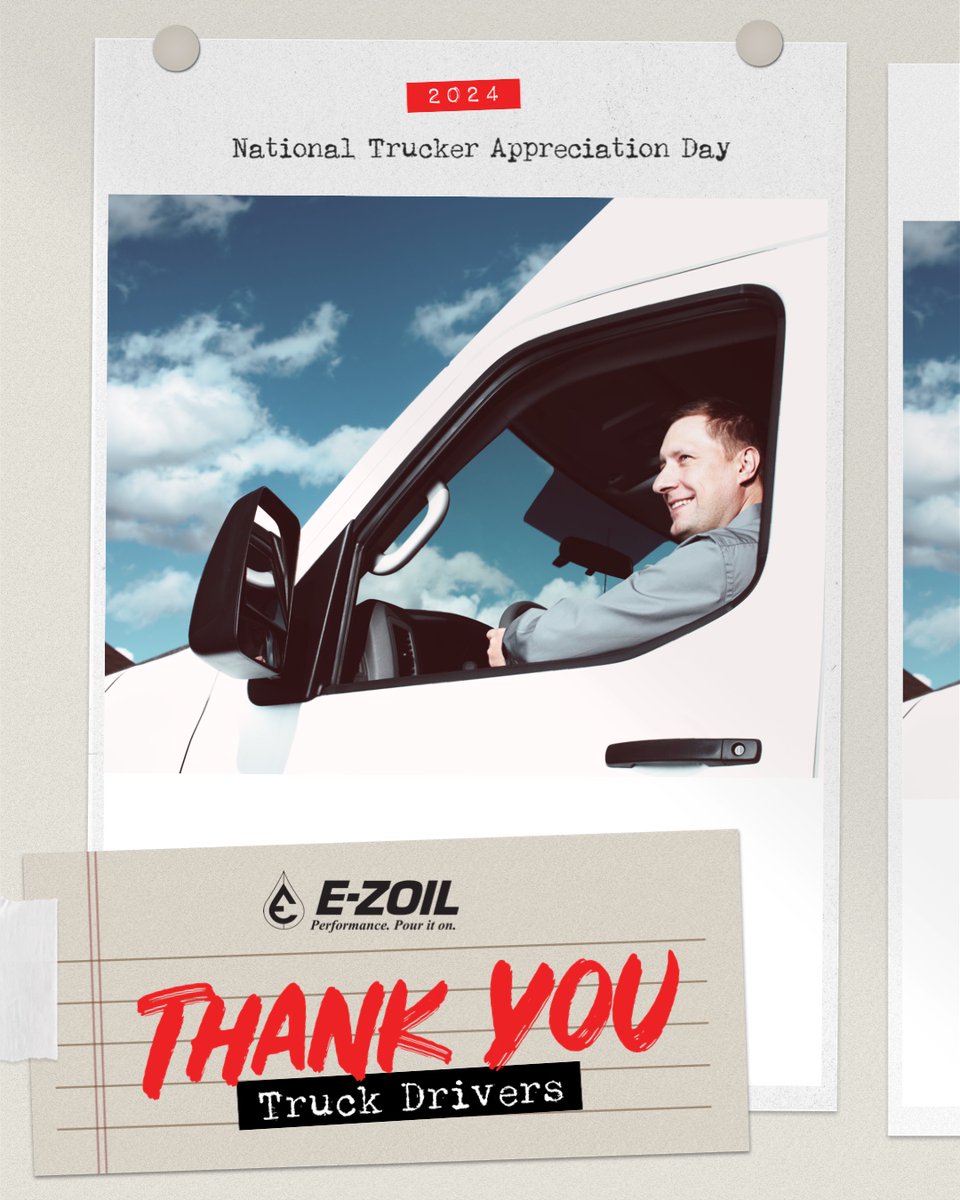 🚚🚒Truck drivers may ride the road alone, but with them carry the weight of our nation. Thank you for your sacrifices and hard work! Happy National Trucker Appreciation Day!🚍🛻

#NTDAW24 #NationalTruckerAppreciationDay #TruckDrivers #ThankYou #Appreciation #EZOIL