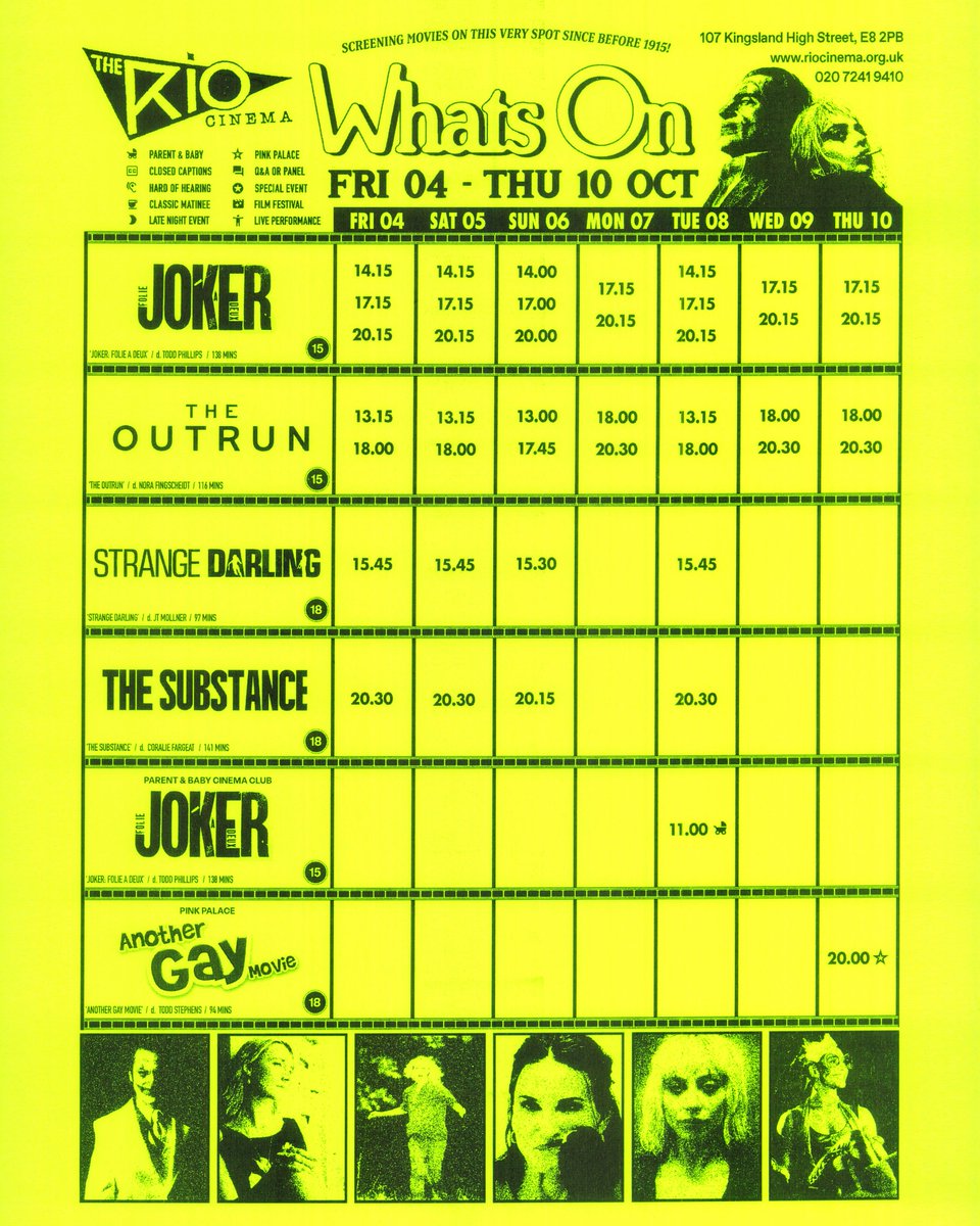 YOUR WEEKLY DIGITAL RIO LISTINGS 🎟️🍿📽️
WHAT’S ON: FRI 04 - THU 10 OCTOBER

NEW THIS WEEK:

JOKER: FOLIE A DEUX 🤡🎶💥
Genre: Psychological Thriller, Musical
The much-anticipated follow-up to JOKER sees the return of Joaquin Phoenix in his Oscar-winning dual role with co-stars