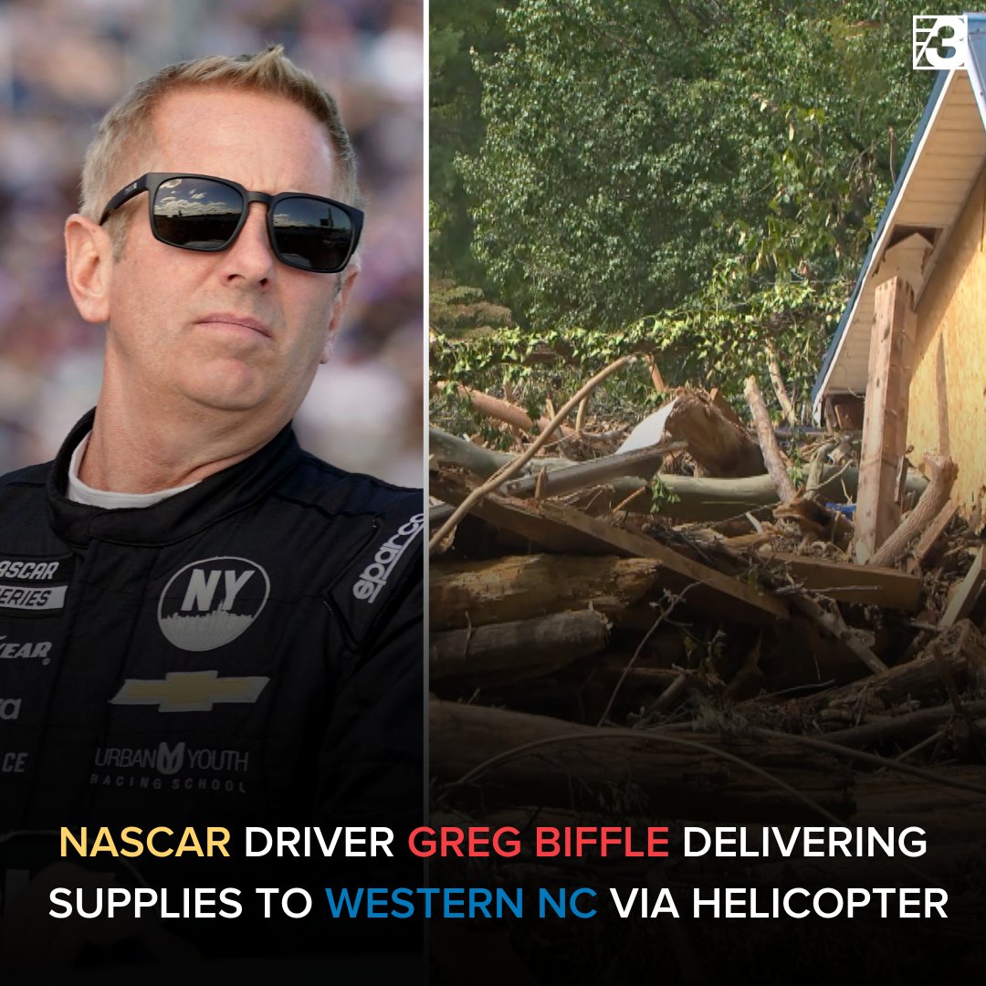 Longtime NASCAR driver <a href="/gbiffle/">Greg Biffle</a> has been flying missions in and out of the North Carolina mountains, delivering supplies to those hurting from Helene.

More on Biffle's efforts: bityl.co/SFhF