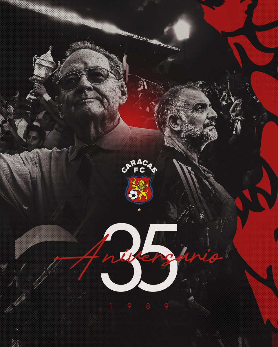 Caracas_FC's tweet photo. ¡𝟑𝟓 𝐀𝐍̃𝐎𝐒 𝐃𝐄 𝐆𝐑𝐀𝐍𝐃𝐄𝐙𝐀! ❤️🖤

𝑬𝒍 04 𝒅𝒆 𝒐𝒄𝒕𝒖𝒃𝒓𝒆 𝒅𝒆 1989 la vision y el trabajo del Dr. Guillermo Valentiner hicieron renacer el fútbol en la capital.

Gracias a ustedes, jugadores, cuerpos técnicos, fanáticos y todo el personal que hace vida en Cocodrilos Sport Park, hemos hecho del sueño del Dr. Guillermo Valentiner 𝒆𝒍 𝒄𝒍𝒖𝒃 𝒎𝒂́𝒔 𝒈𝒓𝒂𝒏𝒅𝒆 𝒅𝒆 𝑽𝒆𝒏𝒆𝒛𝒖𝒆𝒍𝒂 🌟

Hoy seguimos apostando y trabajando por este escudo, por estos colores, por Caracas.

¡Feliz aniversario! 🎂🎈 #SomosCaracas