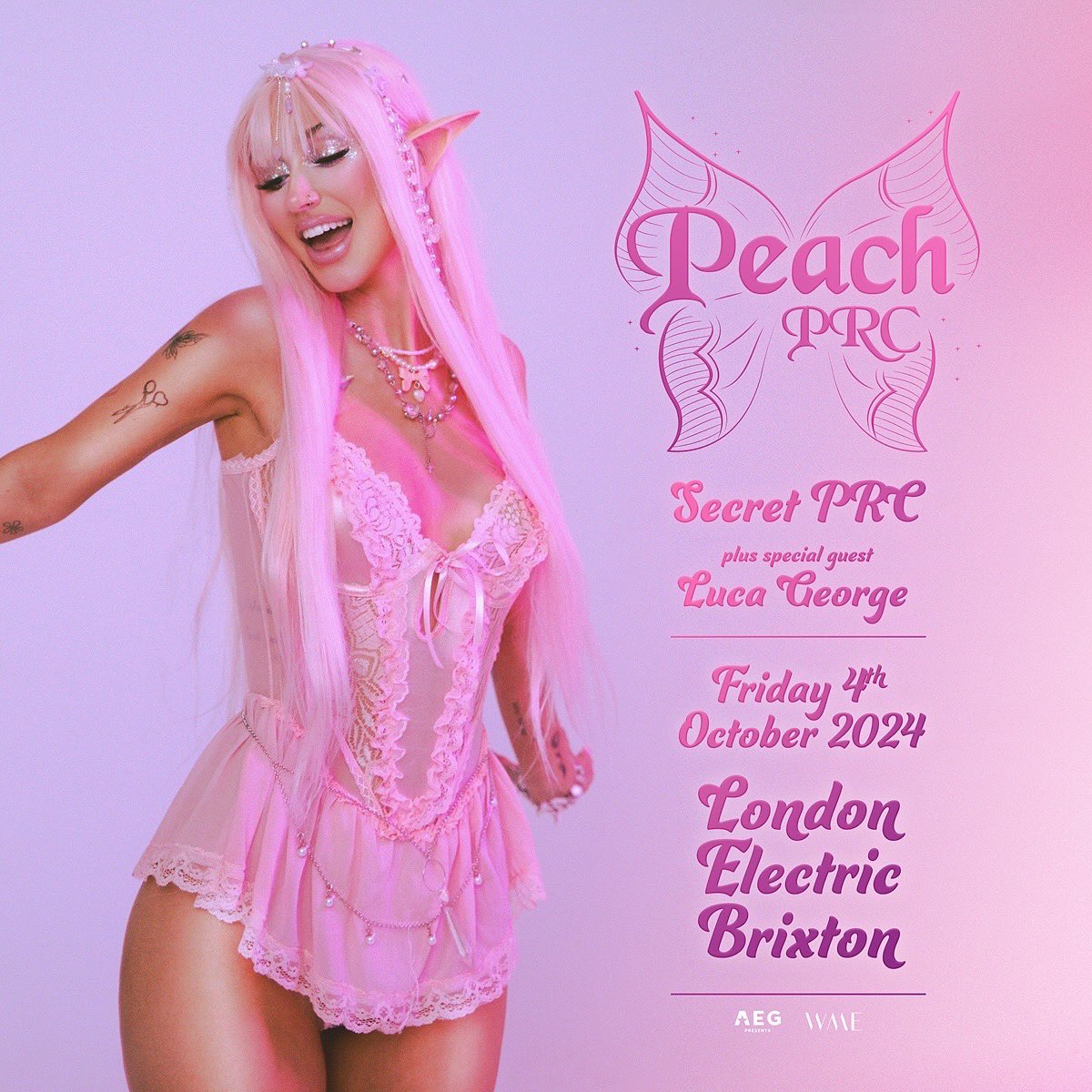 Tonight’s show with <a href="/peachprc/">Peach PRC</a> is completely sold out 🧚 💕 
Doors are at 6:30 pm with support from Luca George, so get along to the venue early.
[ ELECTRIC LIVE ]