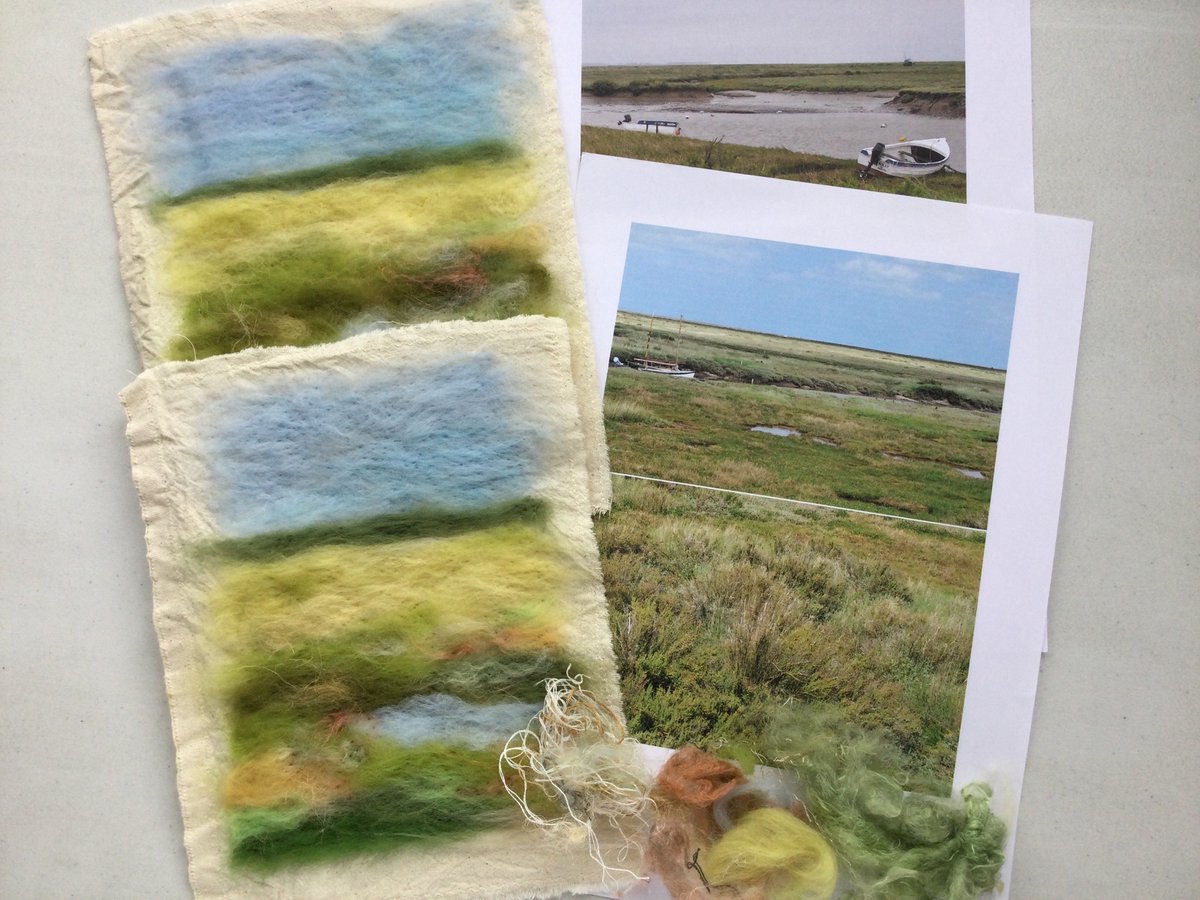 Work in progress on creating a new landscape for my coastal bird collection. #wip #coastal #TextileArt #artistsoninstagram #landscape #norfolk #northnorfolk