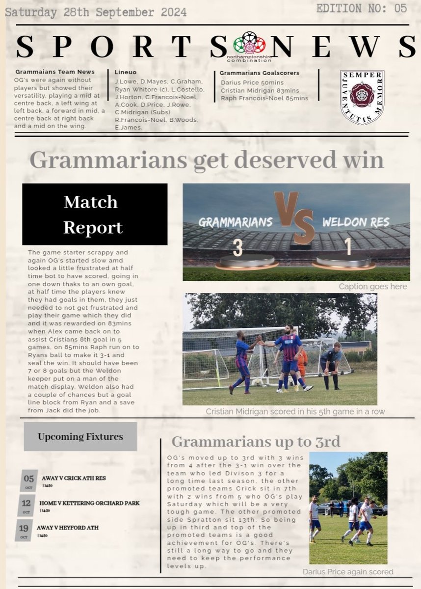 Wellingborough Old Grammarians FC (@grammariansfc) on Twitter photo 