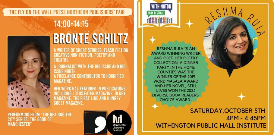 Great to see two #BookOfManchester authors in action tomorrow! <a href="/BronteSchiltz/">Brontë Schiltz</a> is at <a href="/fly_press/">Fly on the Wall Press</a>’ Northern Publishers’ Fair at Central Library, and <a href="/ReshmaRuia/">Dr Reshma Ruia</a> will be at the inaugural @Withybookfest📚

Pre-order <a href="/commapress/">Comma Press🍉 #CeasefireNow</a>’ The Book of Manchester at - commapress.co.uk/books/the-book…