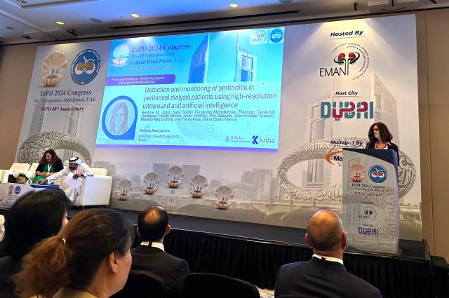 hbellvitge's tweet photo. 🌟 La Dra. Melissa Rau de l’Hospital Universitari de Bellvitge presenta a Dubai el projecte UNITED-Dialysis, que utilitza IA i ultrasons per detectar precoçment la peritonitis en pacients de diàlisi peritoneal🌍🩺 #Salut #Innovació #Intel·ligènciaArtificial #DiàlisiPeritoneal #EquipHUB

ℹ https://t.co/Z6fitzD7h7