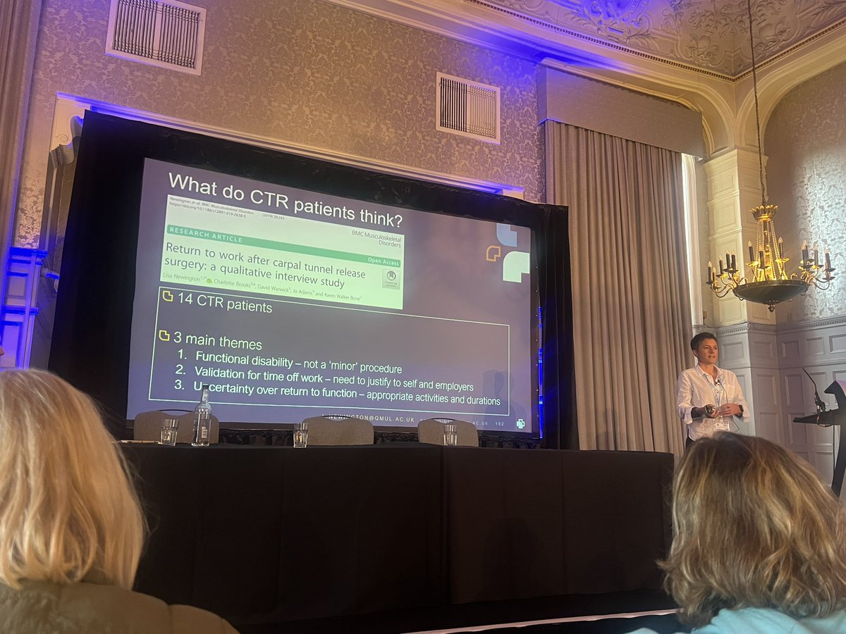 Excellent and engaging session by <a href="/Lisa_Newington/">Lisa Newington</a> regarding post op carpal tunnel patients and rehab! #baht2024 #bahtis40