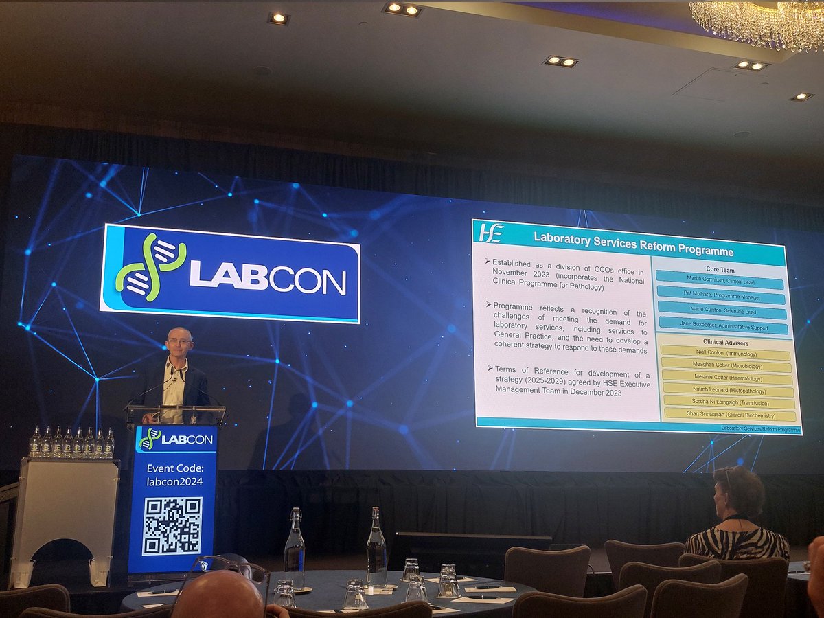 Helen de Barra (@hmabarry) on Twitter photo #labcon2024 Prof Martin Cormican outlining key points from the Laboratory Services Reform Programme to a packed Plenary Session #medicalscientists <a href="/MedLabAssoc/">MLSA</a>
<a href="/ACSLM1/">Academy of Clinical Science & Laboratory Medicine</a> <a href="/acslmPresident/">Irene Ní Riagáin</a> <a href="/ACSLM_CPD/">ACSLM CPD Officer: Leo Mulvany</a> thanks to <a href="/DonnellyStephen/">Stephen Donnelly</a> <a href="/roinnslainte/">Department of Health</a> for his opening remarks #labcon2024 Prof Martin Cormican outlining key points from the Laboratory Services Reform Programme to a packed Plenary Session #medicalscientists <a href="/MedLabAssoc/">MLSA</a>
<a href="/ACSLM1/">Academy of Clinical Science & Laboratory Medicine</a> <a href="/acslmPresident/">Irene Ní Riagáin</a> <a href="/ACSLM_CPD/">ACSLM CPD Officer: Leo Mulvany</a> thanks to <a href="/DonnellyStephen/">Stephen Donnelly</a> <a href="/roinnslainte/">Department of Health</a> for his opening remarks