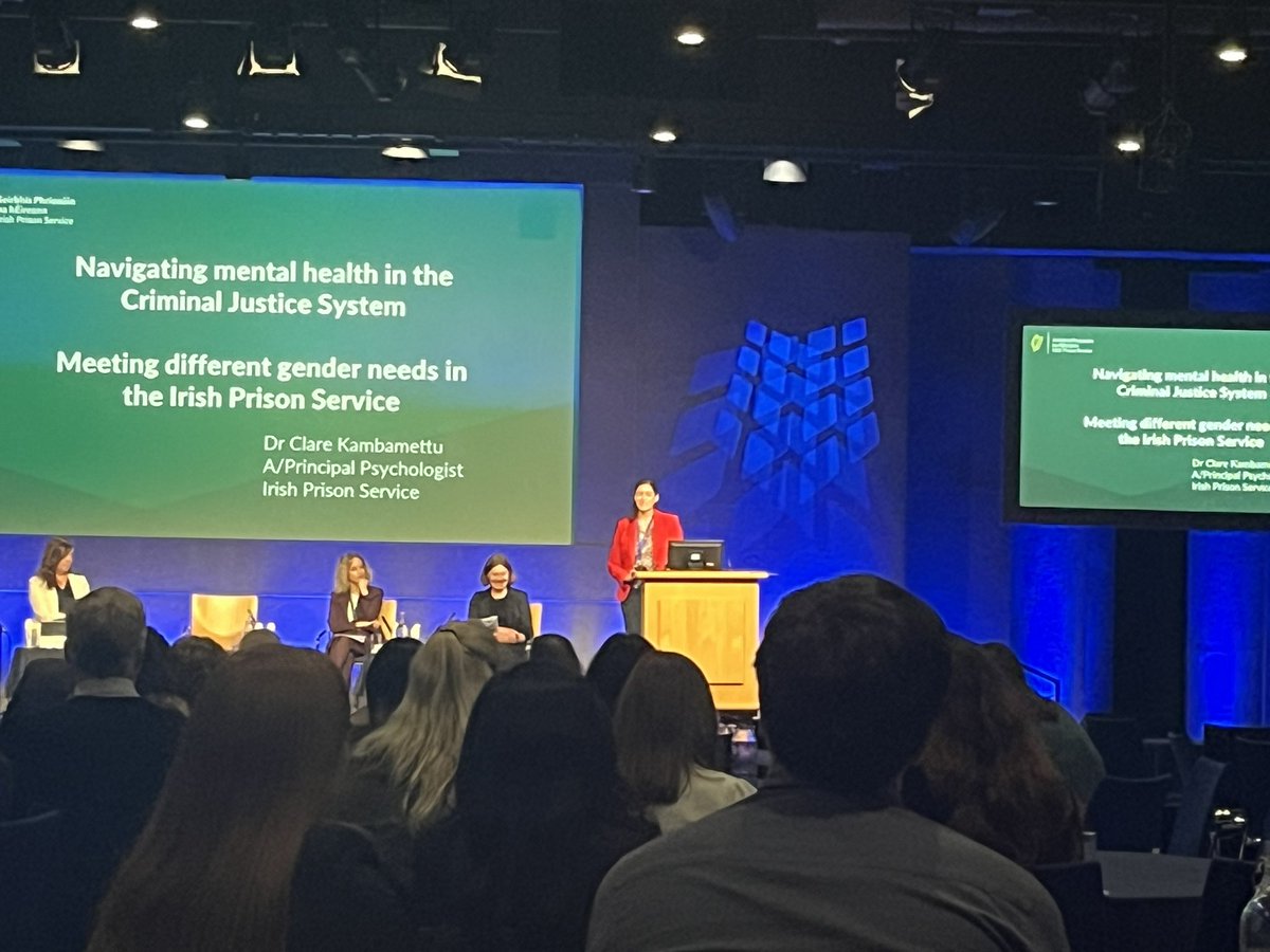 PatSheedy1's tweet image. Presentation by Clare Kambamettu, Acting Principal Psychology Manager @IrishPrisons highlighting how the Prison Service manages gender needs of those in custody. @Acjrd_ie @SpeireNua @probation_irl