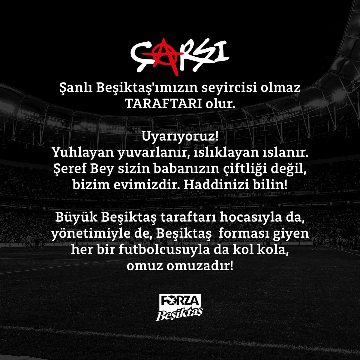 Geçit Yok! 
Kolkola Omuz Omuza.