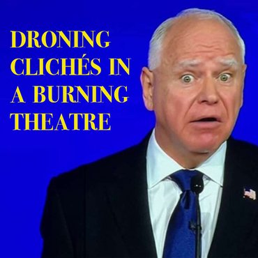 MarkSteynOnline's tweet photo. Droning Clichés in a Burning Theatre
https://t.co/esLrQiWY03
#TopicalTake #VPDebate2024 https://t.co/ByBoU7tVXG