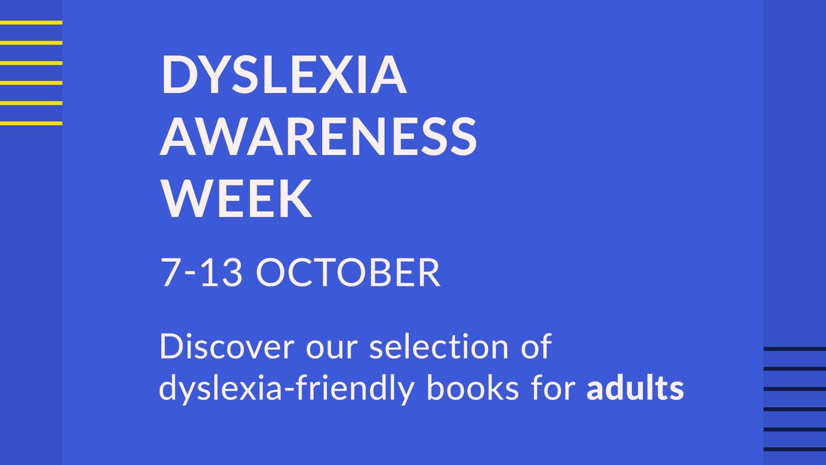 Waterstones (@waterstones) on Twitter photo 7-13 October is #DyslexiaAwarenessWeek and adult readers may not know that <a href="/BloomsburyBooks/">Bloomsbury Books UK</a> have created dyslexia-friendly versions of some of their finest novels of recent years from Circe to The Kite Runner. Find out more here: waterstones.com/adult-dyslexia… 7-13 October is #DyslexiaAwarenessWeek and adult readers may not know that <a href="/BloomsburyBooks/">Bloomsbury Books UK</a> have created dyslexia-friendly versions of some of their finest novels of recent years from Circe to The Kite Runner. Find out more here: waterstones.com/adult-dyslexia…