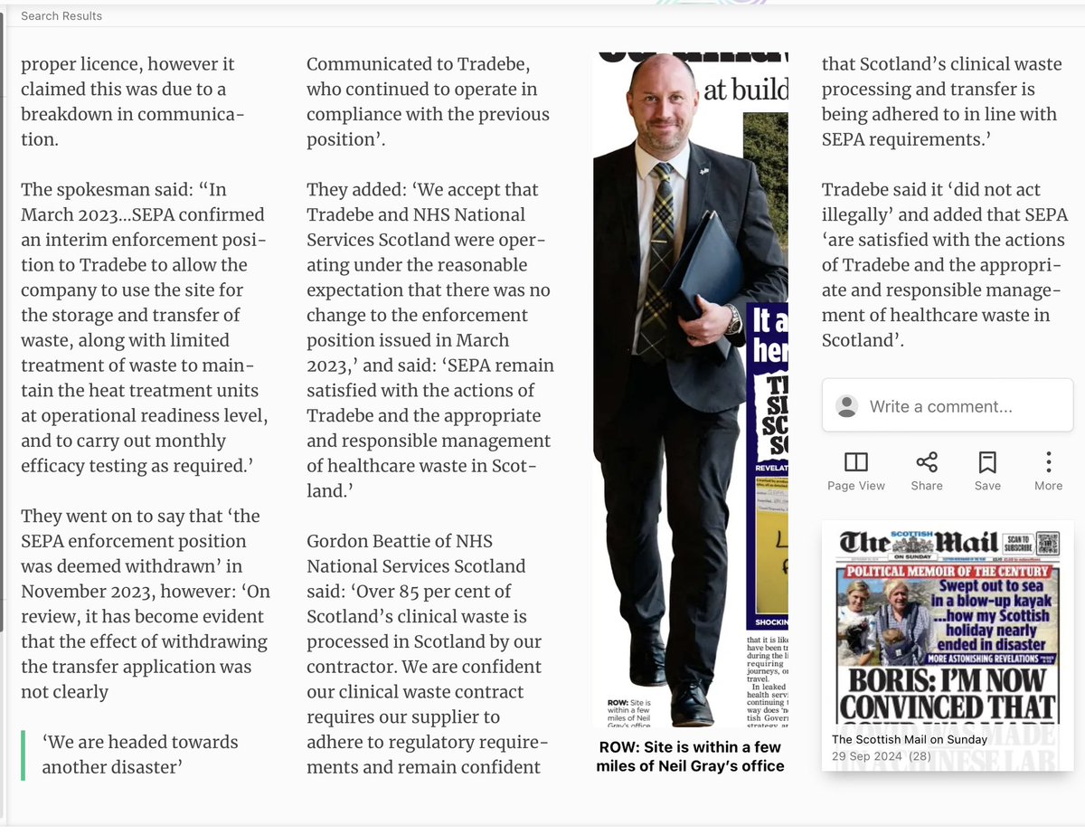 HealthcareEnv's tweet photo. @OnYourCase5 @bbcquestiontime @ScottishEPA And lets not forget allowing the NHS #tradebe to use our stolen site to store hazardous waste from England in a site owned by ther Scottish txpayer after being robbed of us and @ScottishEPA says nothing to see here? https://t.co/4XE0CewPrm