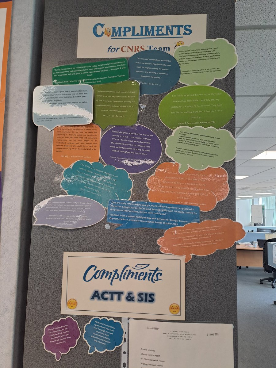 Stockport Patient Experience (@stockportptexp) on Twitter photo Nice to spend time with the <a href="/cnrs_stockport/">Community Neuro Rehab Services Stockport</a> today to discuss patient feedback. Lovely to see their compliment board for the staff to share what patients have said about their care 👏🏻🌟 <a href="/lizamcil/">Liza</a> <a href="/ClaireGuy3/">Claire Guy</a> <a href="/NicolaFirth6/">Nicola Firth</a> <a href="/helshow1/">HH</a> <a href="/StockportNHS/">Stockport NHS FT</a> <a href="/MarisaLoganWar1/">M L</a> Nice to spend time with the <a href="/cnrs_stockport/">Community Neuro Rehab Services Stockport</a> today to discuss patient feedback. Lovely to see their compliment board for the staff to share what patients have said about their care 👏🏻🌟 <a href="/lizamcil/">Liza</a> <a href="/ClaireGuy3/">Claire Guy</a> <a href="/NicolaFirth6/">Nicola Firth</a> <a href="/helshow1/">HH</a> <a href="/StockportNHS/">Stockport NHS FT</a> <a href="/MarisaLoganWar1/">M L</a>