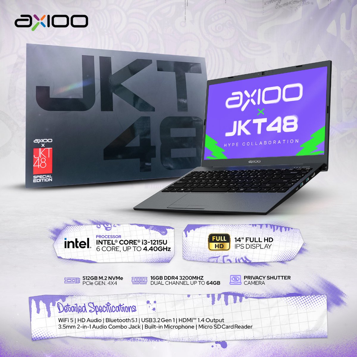 axioo_id's tweet image. Yuk, check out Axioo Hype JKT48 di e-commerce official Axioo Indonesia sekarang!

#AxiooIndonesia #AxiooXJKT48 #HYPECollaboration #AxiooHype #LaptopLifestyle #LaptopPelajar
