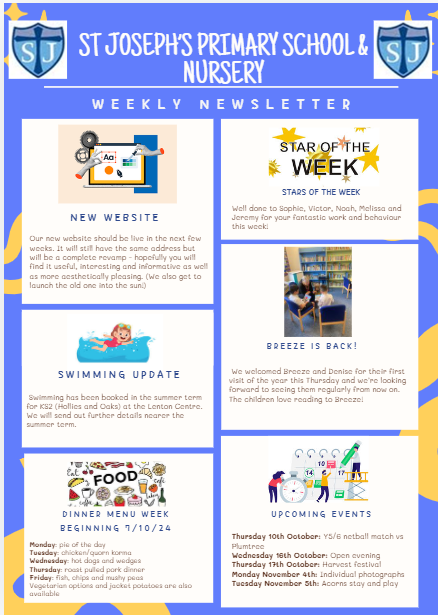StJosephsNG1's tweet photo. Here is this week's newsletter. Have a nice weekend! @nottslive https://t.co/6m6ZKr2vLb