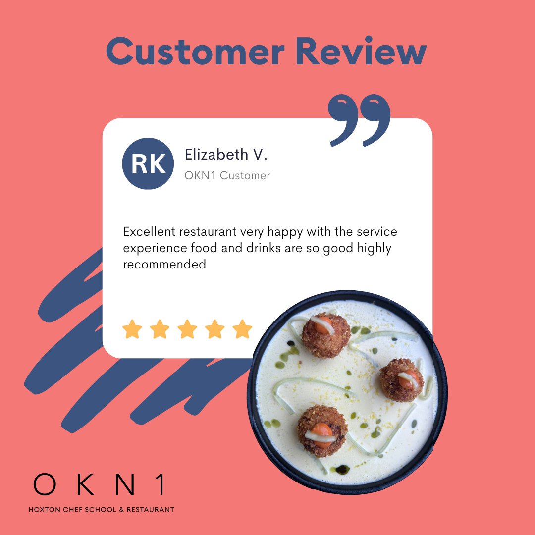 Check out this glowing customer review that was posted recently!

Want to try our Autumn lunch or dinner menu?

Autumn menus available until 31st October

View our menus: okn1.co.uk/menus

#okn1 #hoxton #hackney #lunch #dinner #autumn #autumnal #customerreview #review