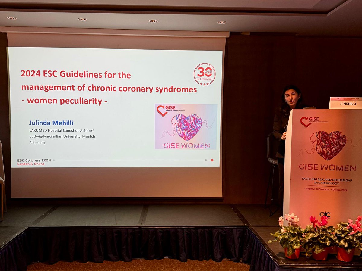 Sici GISE (@sicigise) on Twitter photo Lettura Magistrale al #GISEWomen2024! 🎓
🙏a <a href="/JuMehilli/">Julinda Mehilli</a> del LAKUMED Hospital–Landshut-Achdorf per il suo intervento sulle Nuove Linee Guida 2024 per le sindromi coronariche croniche, con focus sulle peculiarità femminili.
Un prezioso contributo per la cardiologia al femminile!💓 Lettura Magistrale al #GISEWomen2024! 🎓
🙏a <a href="/JuMehilli/">Julinda Mehilli</a> del LAKUMED Hospital–Landshut-Achdorf per il suo intervento sulle Nuove Linee Guida 2024 per le sindromi coronariche croniche, con focus sulle peculiarità femminili.
Un prezioso contributo per la cardiologia al femminile!💓