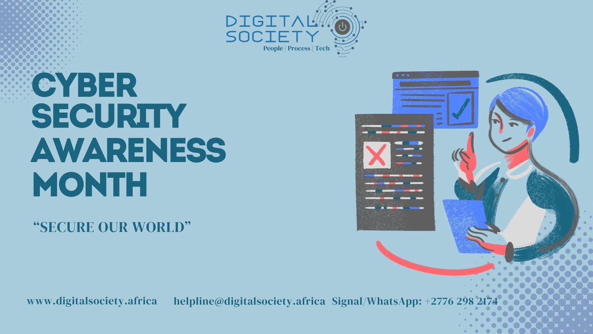 This week marks the beginning of Cyber Security Awareness Month, an international initiative that raises awareness on online safety and data protection. Join DSA this month as we share tidbits and facts on how you can be empowered to keep yourself safe online. 
#DSAfrica