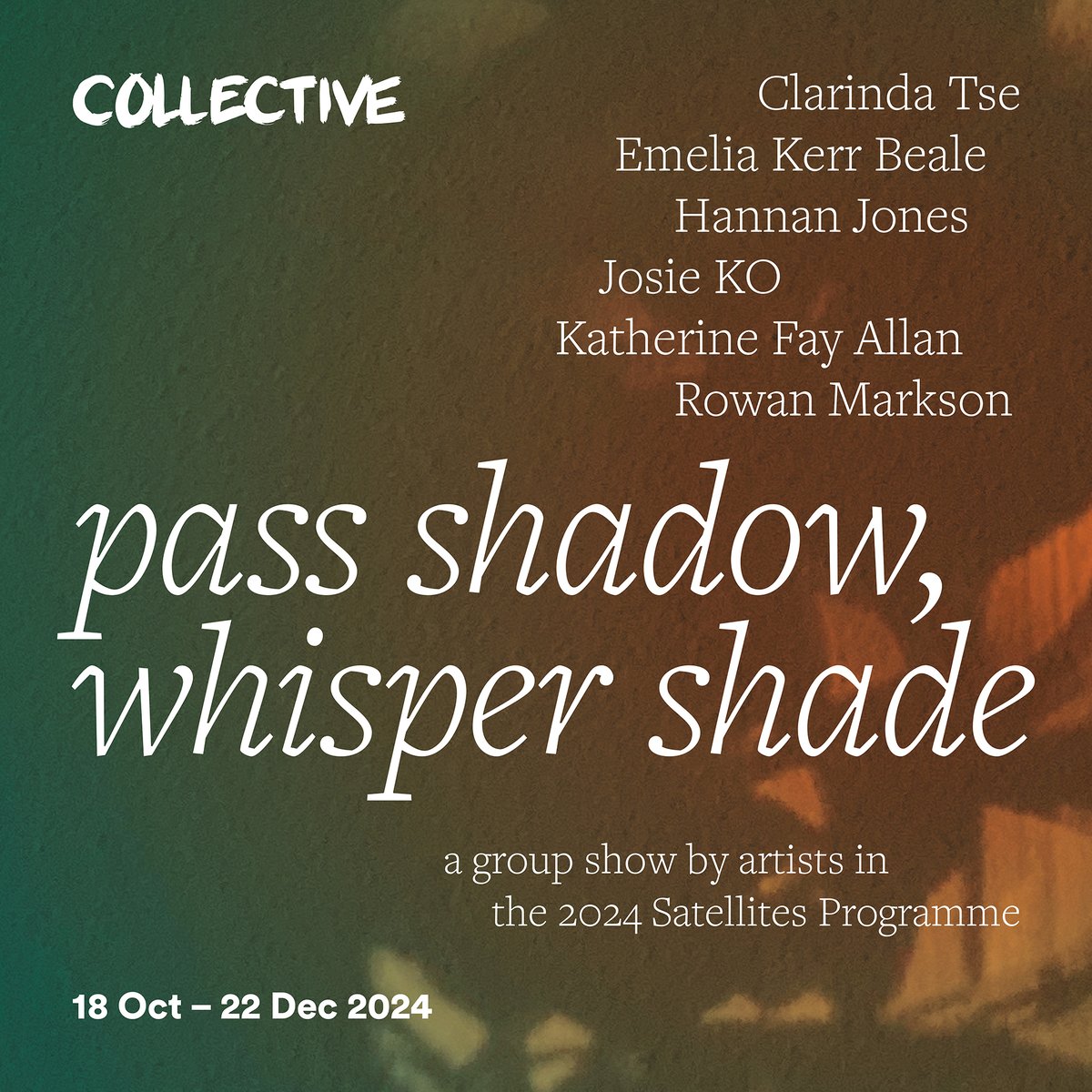 collective_edin's tweet photo. Exhibition Launch!

Join us on Thursday 17 October, 6-8pm, for the launch of our new group exhibition by the six participants in the 2024 Satellites Programme: Clarinda Tse, Emelia Kerr Beale, Hannan Jones, Josie KO, Katherine Fay Allan and Rowan Markson.

📷: James Brook https://t.co/fGFCAAZe6m