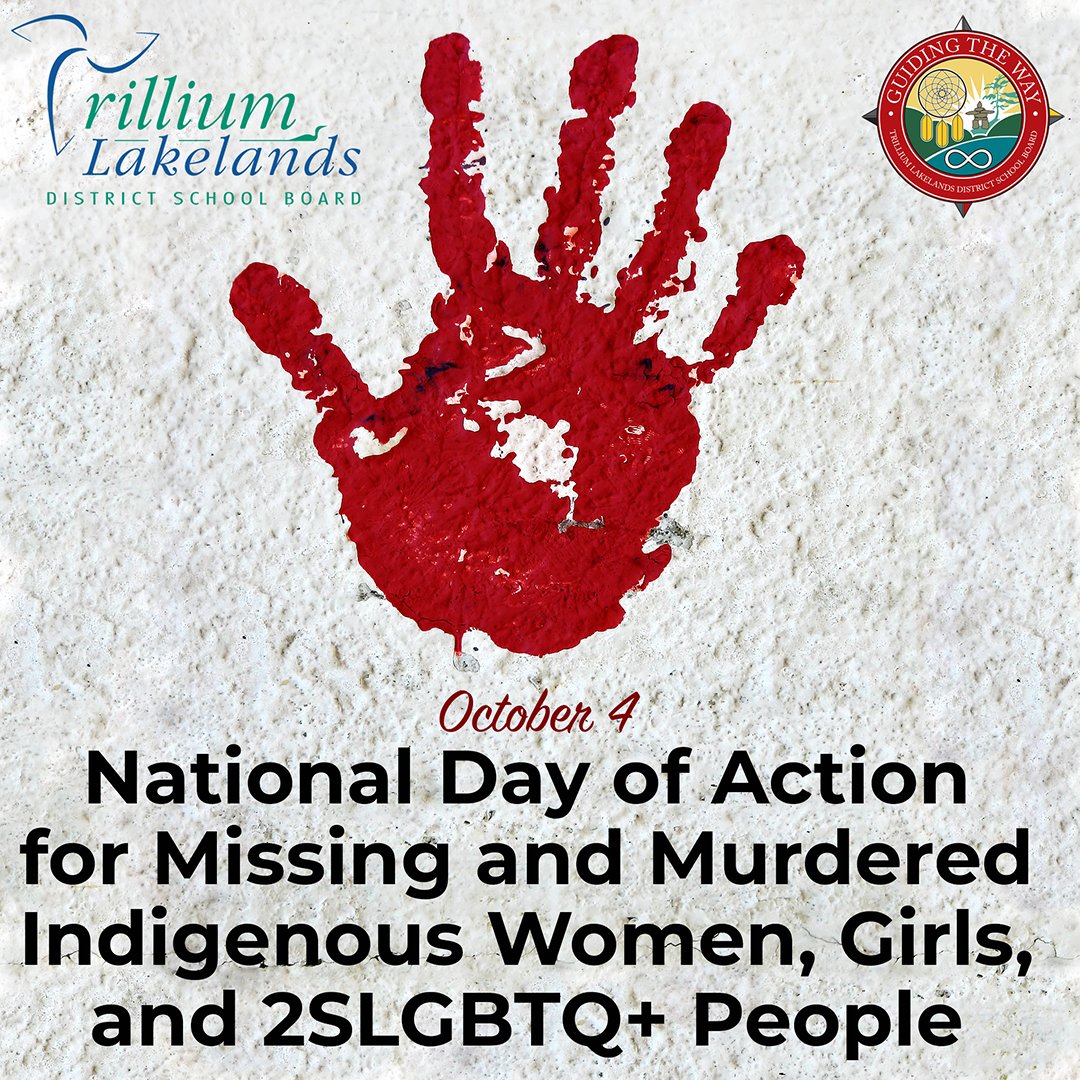TLDSB Equity & Inclusion Task Force (@tldsbequity) on Twitter photo Oct. 4 is the National Day of Action for Missing & Murdered Indigenous Women, Girls and 2SLGBTQ+ People (MMIWG2S). We honour the lives and legacies of the victims and survivors, the women, girls, and 2SLGBTQ+ loved ones impacted by this tragic and ongoing violence. <a href="/TLDSB_FNIM/">TLDSB_FNIM</a> Oct. 4 is the National Day of Action for Missing & Murdered Indigenous Women, Girls and 2SLGBTQ+ People (MMIWG2S). We honour the lives and legacies of the victims and survivors, the women, girls, and 2SLGBTQ+ loved ones impacted by this tragic and ongoing violence. <a href="/TLDSB_FNIM/">TLDSB_FNIM</a>