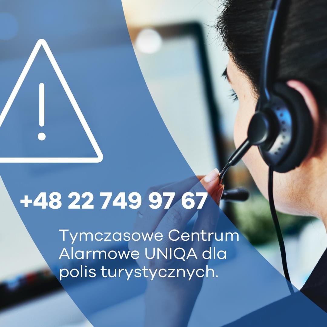 Drodzy Klienci, w związku z przejściowymi problemami technicznymi, które występują na infolinii Centrum Alarmowego <a href="/UNIQAPolska/">UNIQA Polska</a> (dotyczy ubezpieczeń turystycznych), uruchomiliśmy zastępczy numer telefonu 📱 +48 22 749 97 67. 
Przepraszamy za utrudnienia 🙏
Zespół UNIQA.
#travel