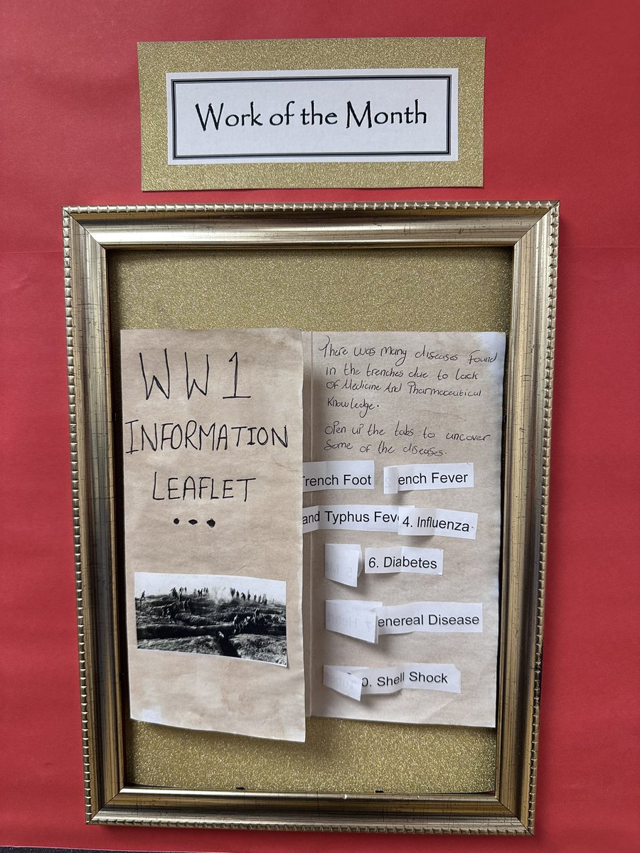 Well done Billy for having your amazing WWI leaflet in our English Wall of Fame this month. As we are studying Private Peaceful this is an incredible piece of context homework ⭐️ <a href="/ChelmerValleyHS/">Chelmer Valley High School</a>