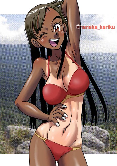 山の上でビキニ 