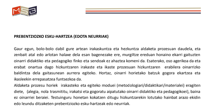 Ikasturte hasiera garai aproposa da honakoak praktikan jartzeko.
DBH, Batxilergoa eta Lanbide Heziketako irakasleendako orientabideak.
#atxikimendua
#BigarrenHezkuntza
#eskuhartzeak
#praktikak
eibz.educacion.navarra.es/blogak/msb/202…