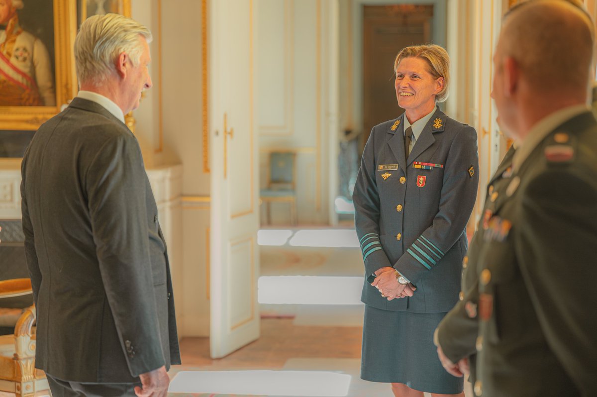 The officer-cadets of the RMA who have become second lieutenants or ensigns have had the honor of being received at the Royal Palace.