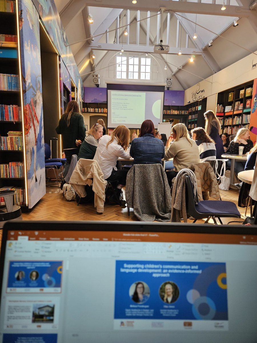 melissaEYpren's tweet photo. Keynote with @Flissej at London English Hubs Literary Specialist event done 🤩 Really appreciate the opportunity to talk about our work and the ways schools across London can join in @brighter_start @elresearchsch @SheringhamNurs1 #shrec #earlyyears https://t.co/5gBmPjuUHS
