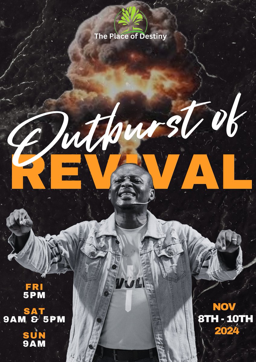 PlaceofDestiny's tweet photo. The clouds are heavy, ready for the outburst of revival!! Don't miss out on this move of God.
God is set to move strongly and we are ready๐๐ฝ๐ฅ
Mark your calendars and save the date.
Swipe to see the schedule
#theplaceofdestinychurch #evolveconference #evolve2024 #revivalisnow https://t.co/smUXorEJg2