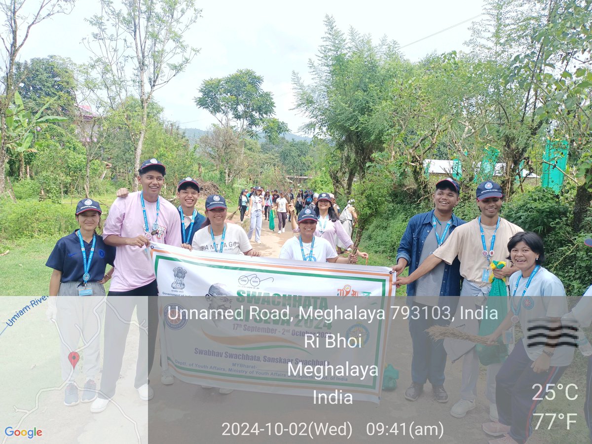 NSS_SAC_SH's tweet photo. The NSS unit organized the Swachhta Hi Seva program (Cleaning Drive) at Mynsain village, Ri-Bhoi District, Meghalaya. The locals of Mynsain village actively participated in the Cleaning Drive on 2nd October 2024. #SwachhtaHiSeva #NSS #CommunityService https://t.co/cbfftMLmyn