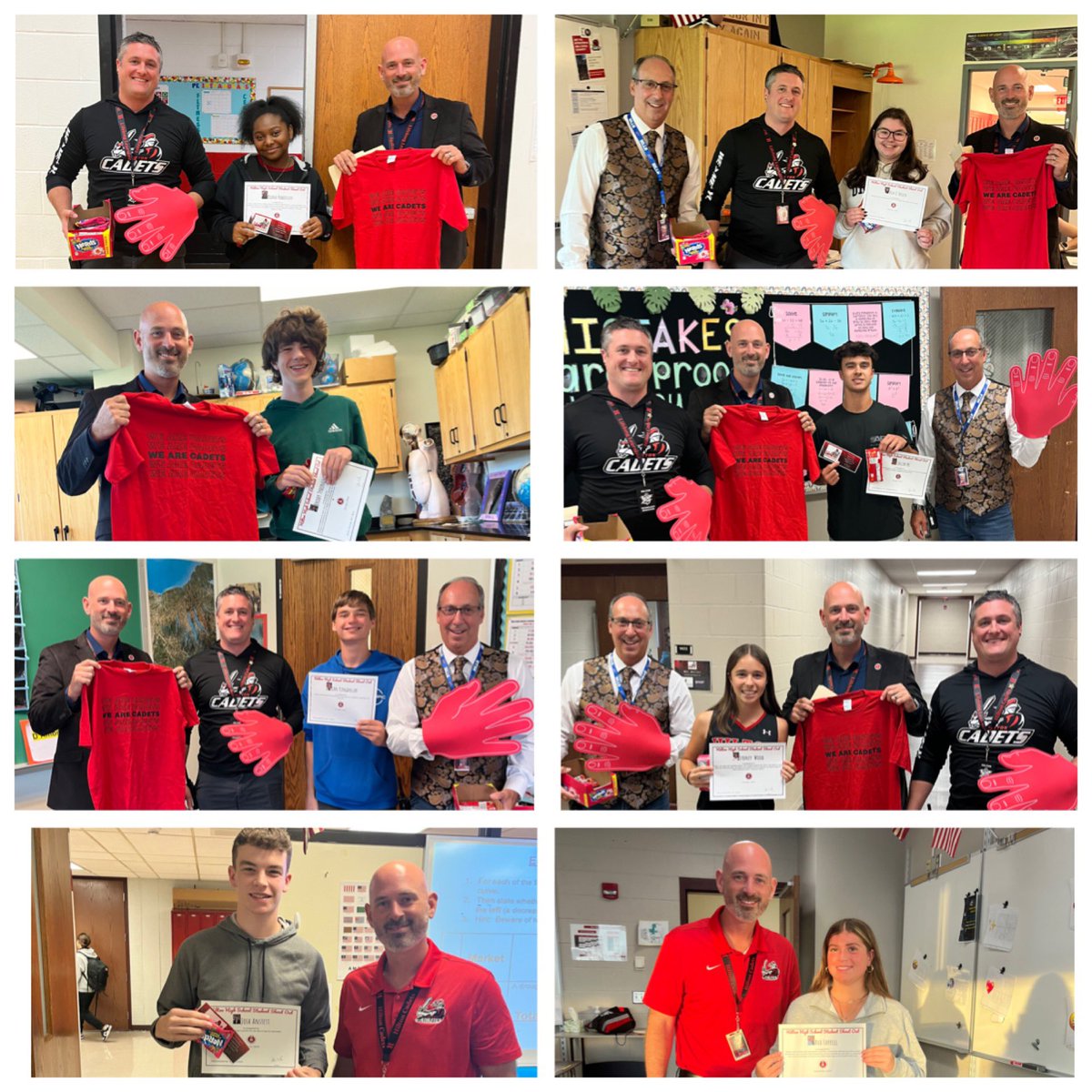 Congrats to our October 2024 Students of the Month. T-shirt, Candy, and Free High Fives! Thanks for exemplifying our Cadet Intentional Values #WeAreHilton