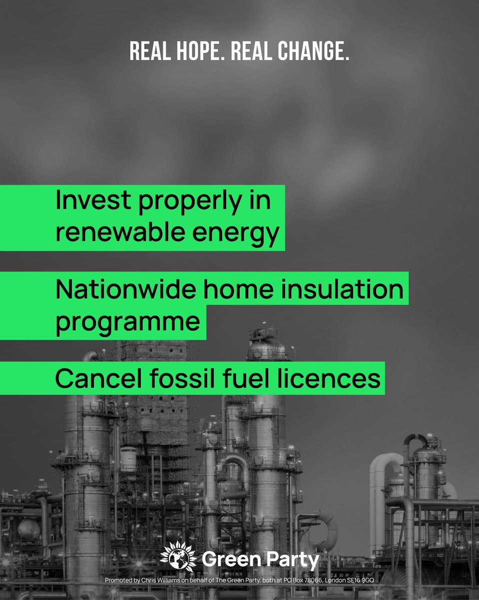 Keir Starmer's 'investment' in unproven technologies like carbon capture won't deliver the real change we need.

Only the Green Party has a plan to bring down bills AND emissions fast.