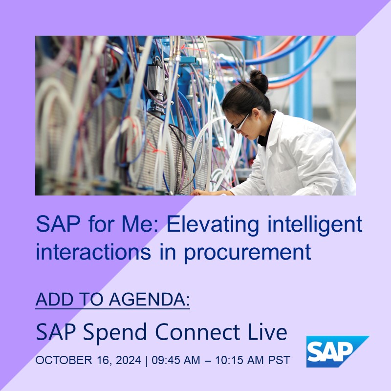 timschlenker's tweet image. Attending #SAPSpendConnect? The SAP for Me portal, with its new features and applications, offers valuable insights for decision-making and improved performance. Discover how SAP for Me can be a digital companion for your business.

Add to your agenda: imsap.co/6012UXrQr