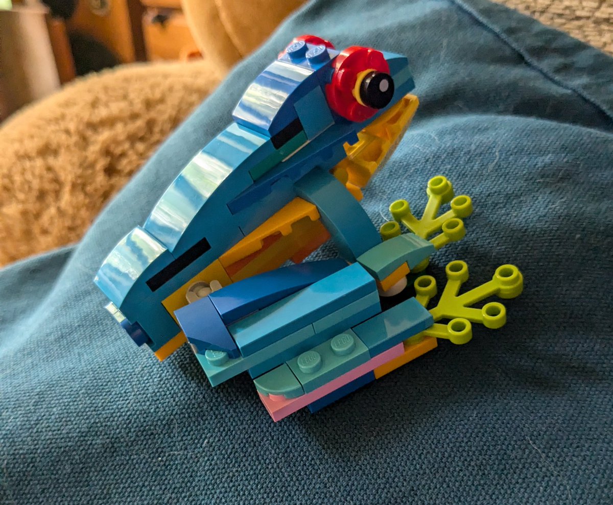 SpacePirateEzra's tweet image. The frog is very fun but theres not a stand or anything and theres a lot of bricks left over it seems like a waste (yes i can probably build a stand but it feels like the frog was an afterthought or something) #lego #legobuild #legokit #lego3in1