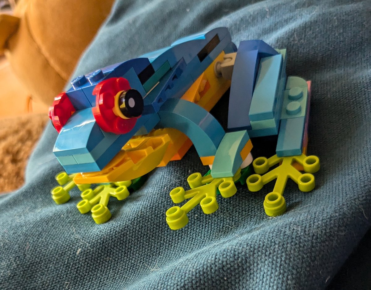SpacePirateEzra's tweet image. The frog is very fun but theres not a stand or anything and theres a lot of bricks left over it seems like a waste (yes i can probably build a stand but it feels like the frog was an afterthought or something) #lego #legobuild #legokit #lego3in1