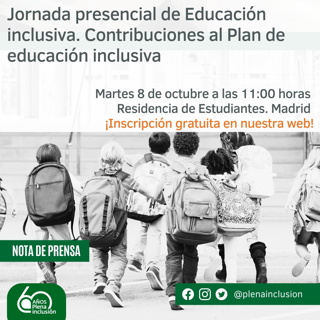 📰Plena inclusión presentará dos estudios con contribuciones para la elaboración del Plan de #Educacióninclusiva

🗓️El 5 de octubre es el #DíaMundialdelDocente, 
destacamos su importante labor👩‍🏫

📆Jornada presencial 
Martes 8 de oct a las 11 h. Madrid
plenainclusion.org/noticias/plena…