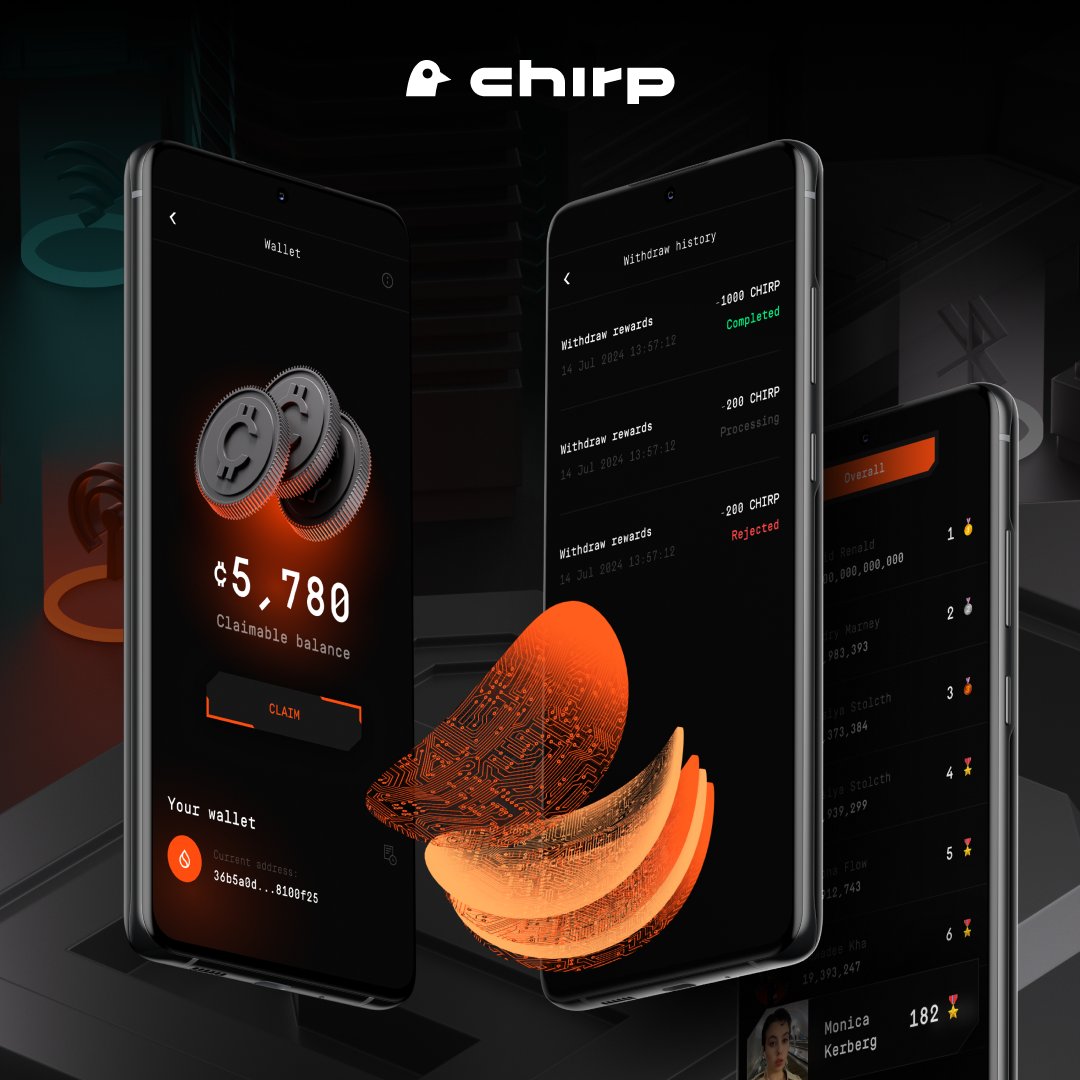 ChirpDeWi's tweet photo. Focus on scanning and detecting wireless signals while playing @ChirpDeWi's upcoming #DePIN P2E game on @SuiNetwork , and watch your efforts turn into Data Chips and leaderboard success. But what about $CHIRP rewards?

Our built-in wallet keeps you updated on how many $CHIRP tokens you've earned and shows you how to easily claim them.