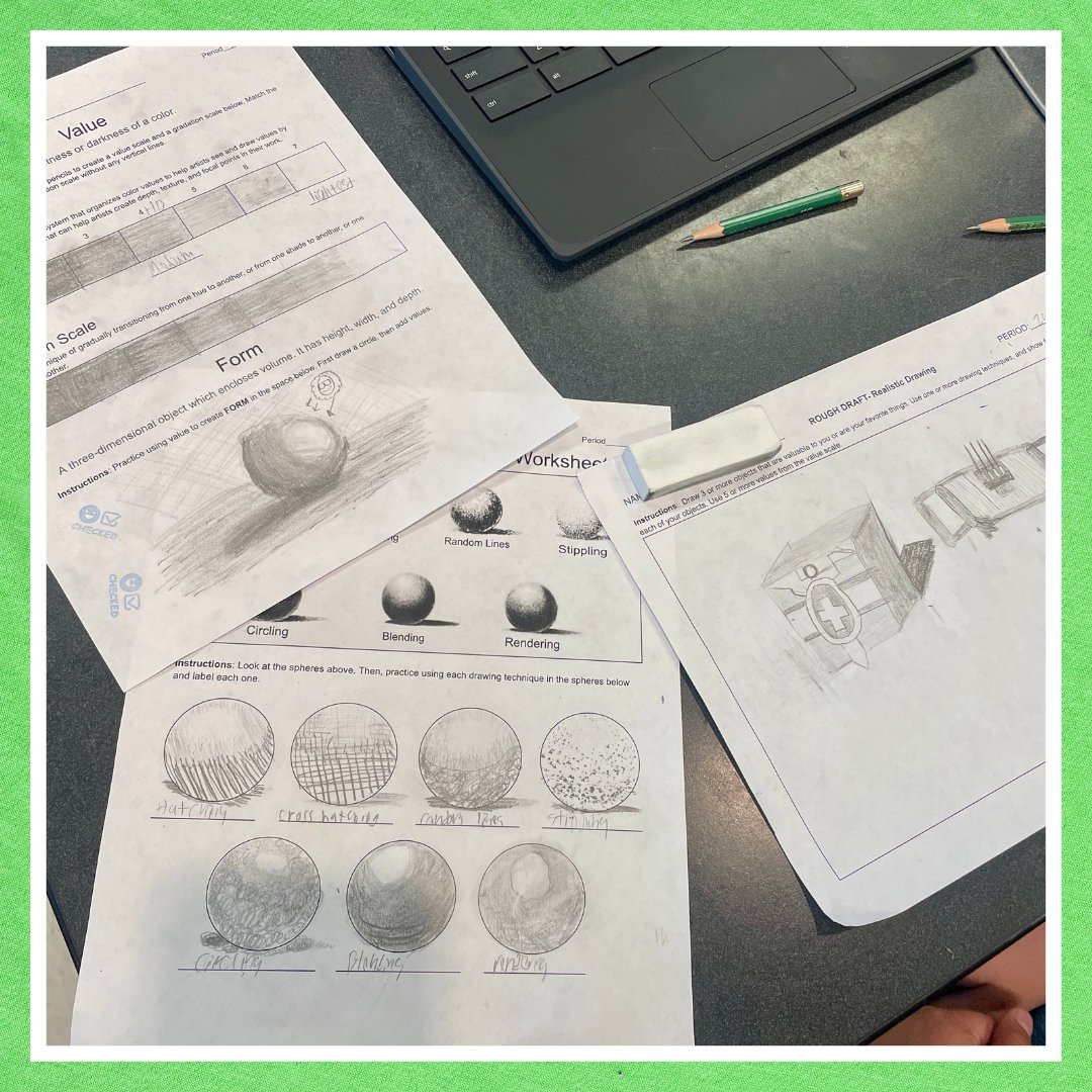 MMSMustangs's tweet photo. Art students are working hard to create realistic drawings. We are focused on creativity, drawing techniques and developing digital portfolio's for 21st century skills. https://t.co/PiYjDvtxby