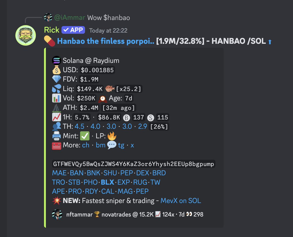 Casual 125x $HANBAO call in <a href="/AlfaFrens/">Alfa Frens | 1/1 Alpha Group</a> 
Credits to <a href="/nftAmmar/">iAmmar</a> for curating the trade plan and holding it to millions.