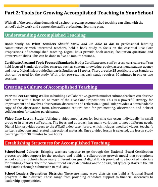 RISDVanguard's tweet image. #FutureForward Friday: #Schoolleaders have a big role in building a culture and expectation for #accomplishedteaching. National Board created a doc to help principals increase the capacity of their teachers. See whole doc here: tinyurl.com/fy3ubwyf  #NBCT #RISDExcellence