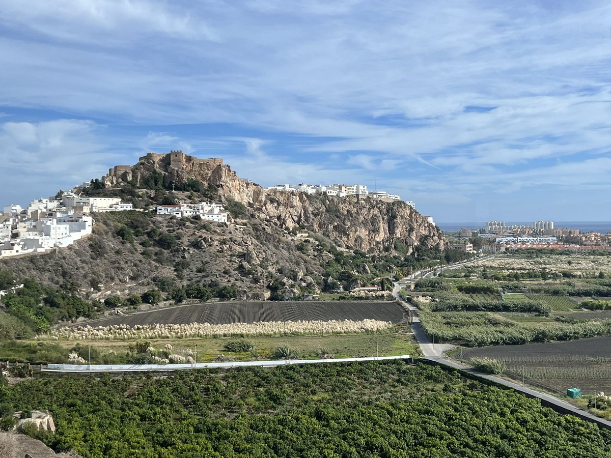 Vistazas de Salobreña. El verde de sus campos de repletos de frutales 🥑, el perfil del pueblo coronado por su castillo 🏰  y, al fondo, el mar Mediterráneo 🌊 😍

#ViveSalobreña