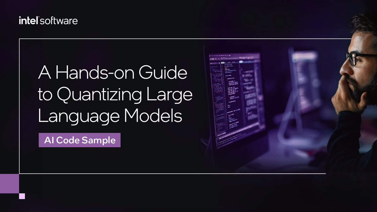 IntelSoftware's tweet image. Make the most of your Intel hardware when developing #GenAI-based applications with the latest code sample for quantizing #LargeLanguageModels. Learn how to perform INT8 and INT4 quantization on an LLM with Weight Only Quantization. Get started now: intel.ly/4eI9cTh